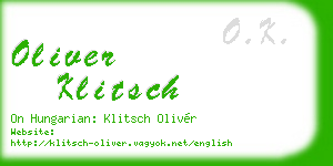 oliver klitsch business card
